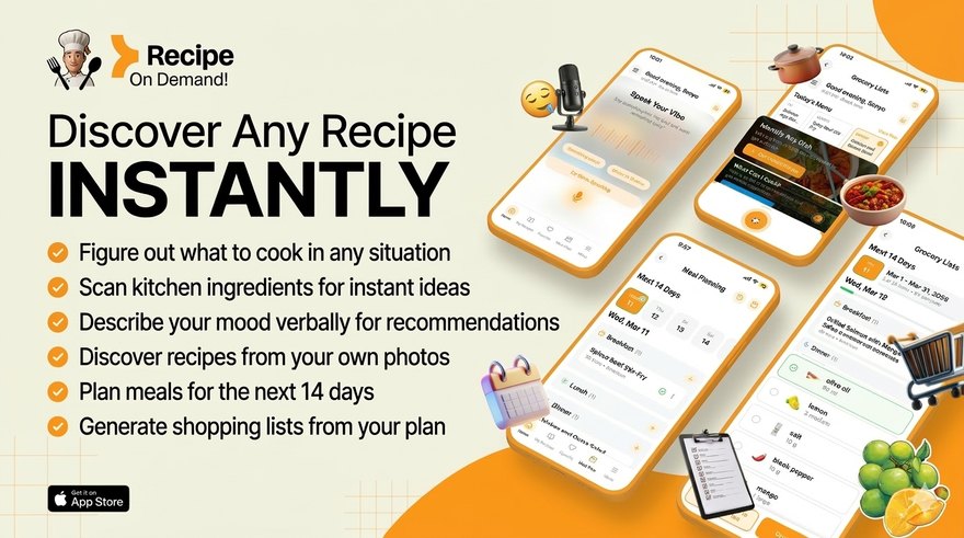 PocketChef app screens